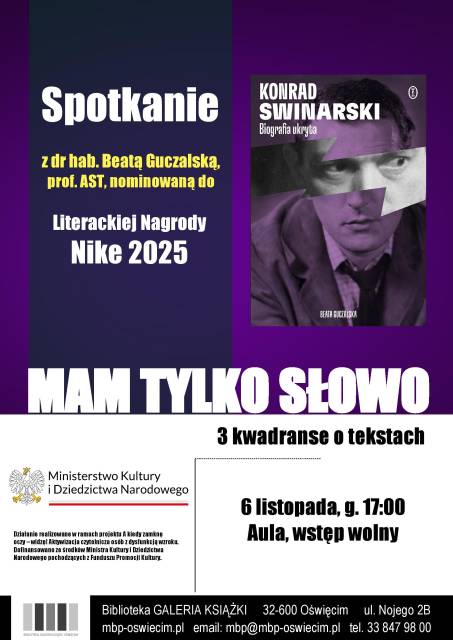 „Mam tylko słowo” – 3 kwadranse o tekstach
