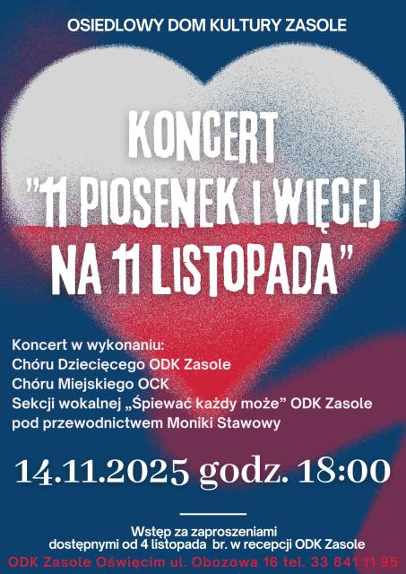 Koncert „11 piosenek i więcej na 11 Listopada”