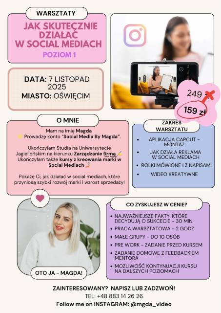 Warsztat - Galeria Książki Oświęcim - Jak skutecznie działać w Social Mediach