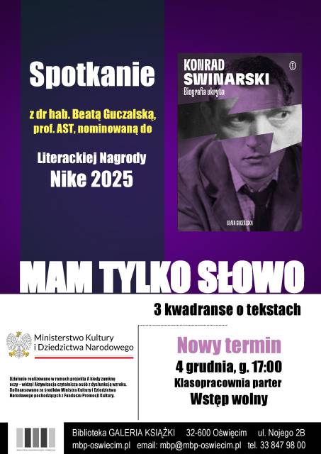 „Mam tylko słowo” – 3 kwadranse o tekstach