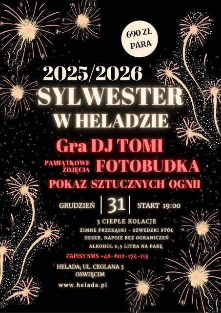 BAL SYLWESTROWY 2025/2026 w Heladzie!