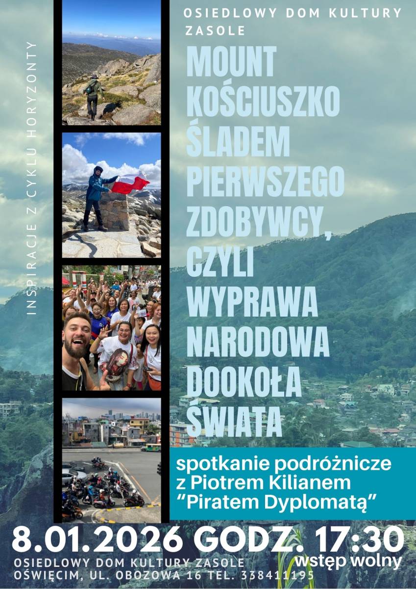 „Mount Kościuszko śladem pierwszego zdobywcy, czyli wyprawa narodowa dookoła świata” – spotkanie podróżnicze z Piotrkiem Kiliane