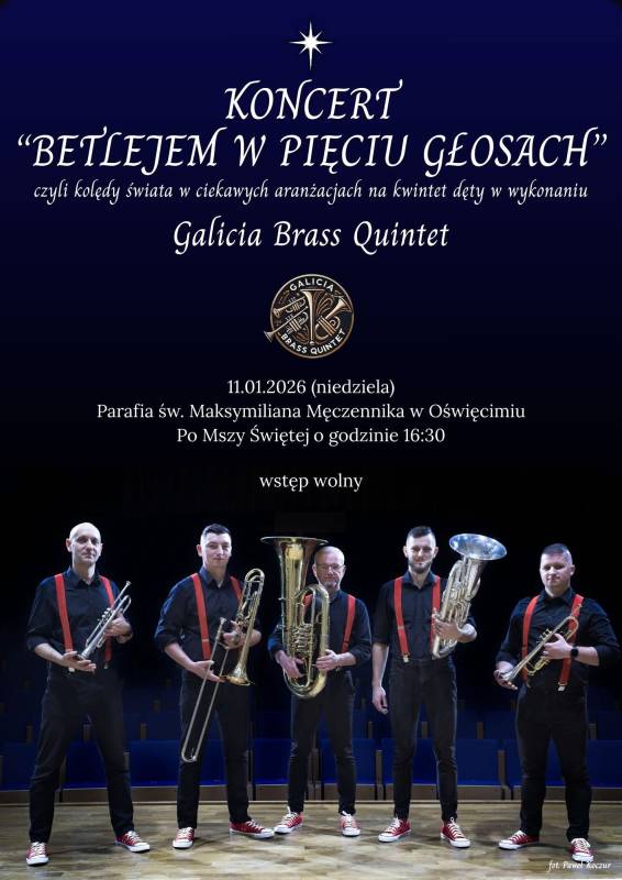Koncert kolęd "Betlejem w pięciu głosach" w wykonaniu Galicia Brass Quintet