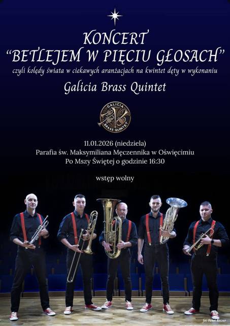 Koncert kolęd "Betlejem w pięciu głosach" w wykonaniu Galicia Brass Quintet