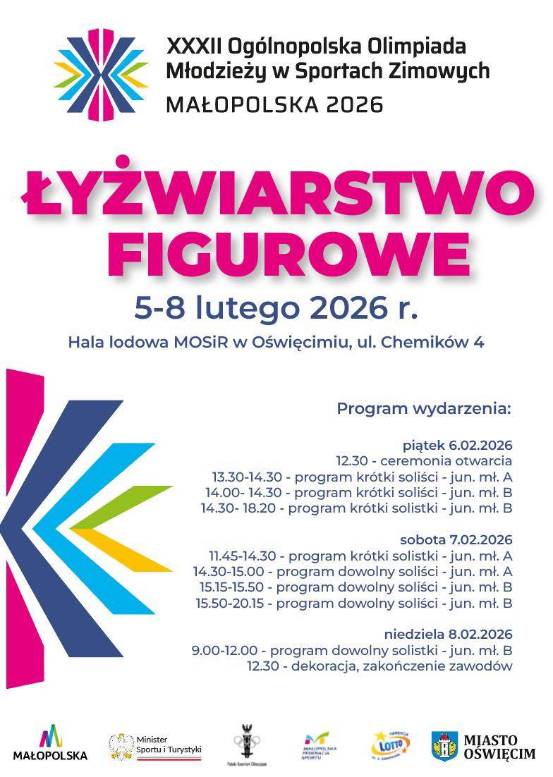 32 Ogólnopolska Olimpiada Młodzieży w łyżwiarstwie figurowym w Oświęcimiu