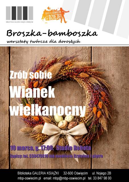Broszka bamboszka – zrób sobie wianek wielkanocny