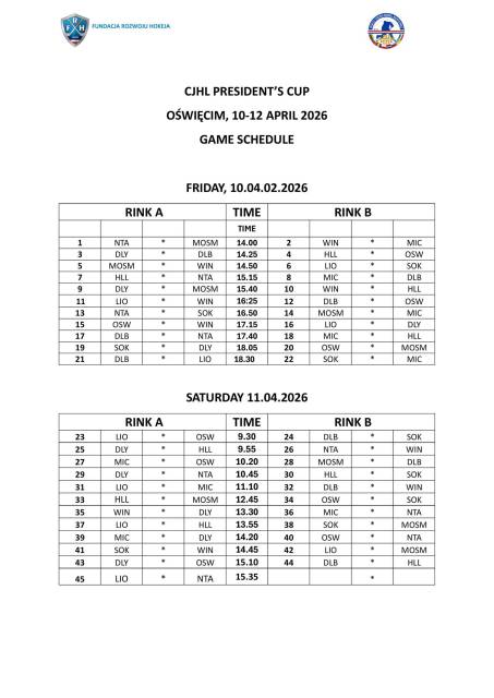 Turniej CJHL President’s Cup U-10 Oświęcim 2026