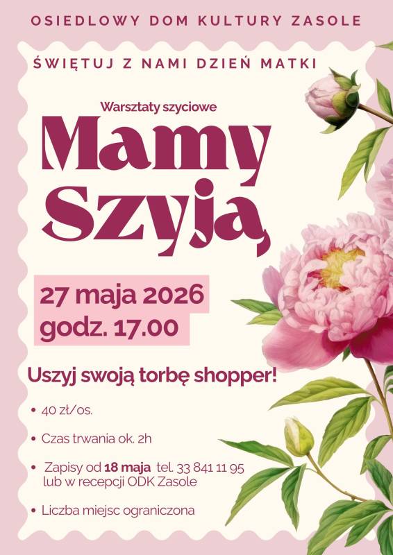 Warsztaty szyciowe  „Mamy szyją” z okazji Dnia Matki