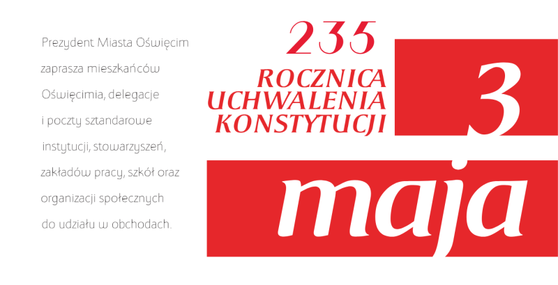Oświęcim uczci 235. rocznicę uchwalenia Konstytucji 3 Maja