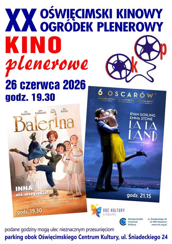 XX Oświęcimski Kinowy Ogródek Plenerowy – Noc Kultury