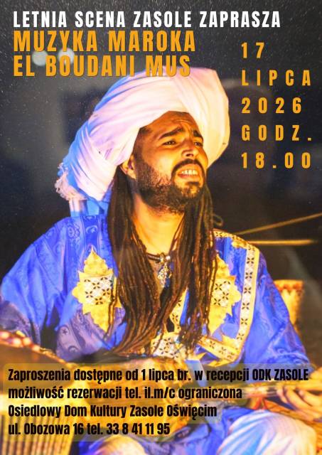 Letnia Scena Zasole – Koncert Muzyka Maroka w wykonaniu El Boudani Mus