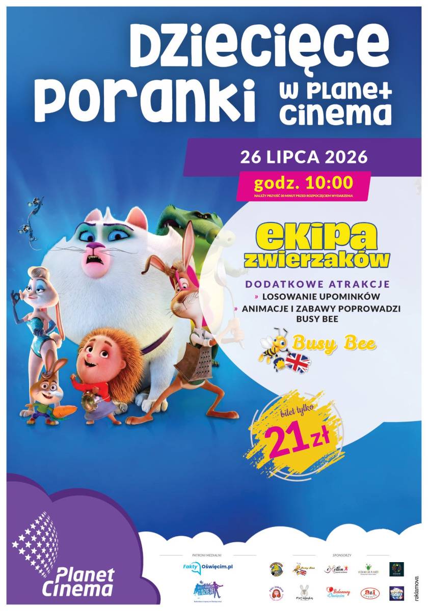 Ekipa Zwierzaków - Poranki dziecięce w Planet Cinema Oświęcim