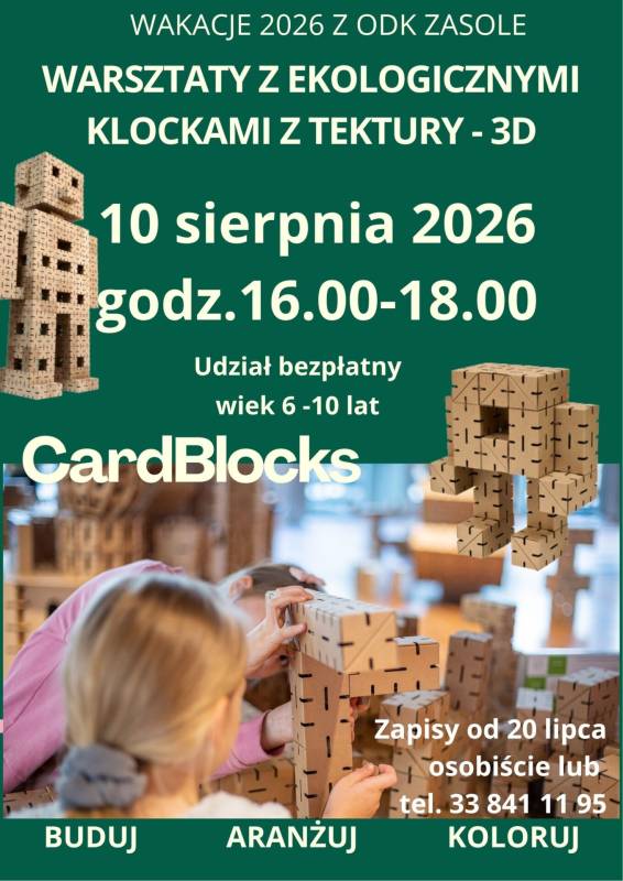 Warsztaty z ekologicznymi klockami z tektury – 3d  CARDBLOCKS