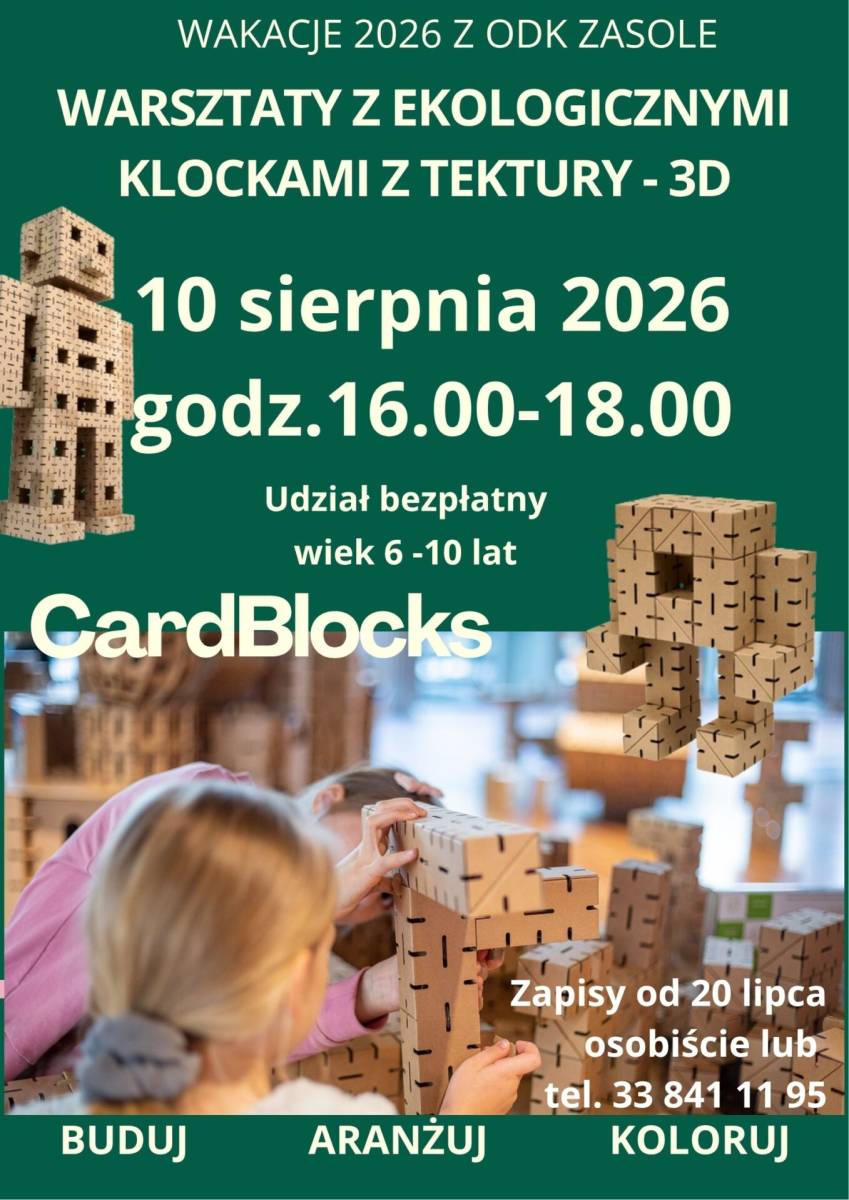 Warsztaty z ekologicznymi klockami z tektury – 3d  CARDBLOCKS