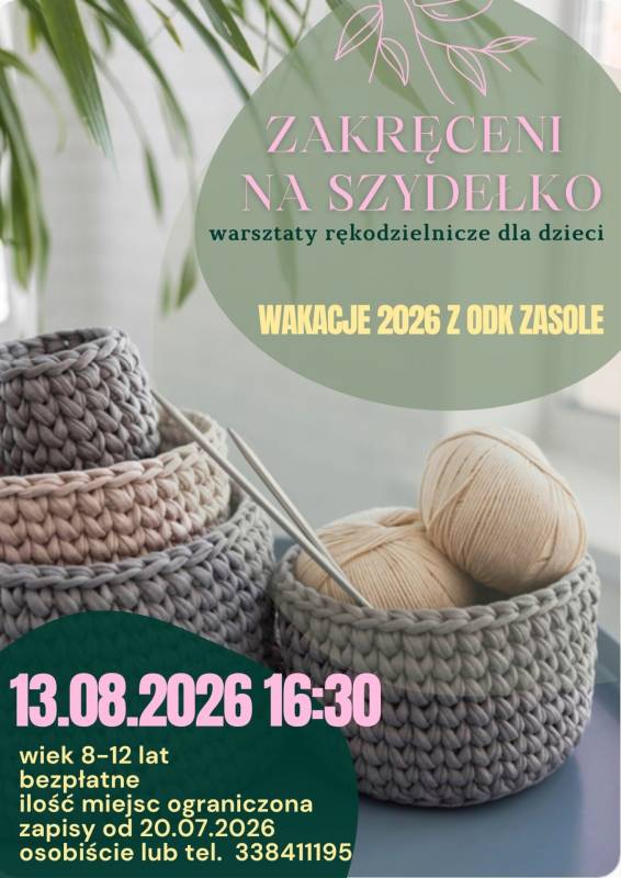 Warsztaty rękodzielnicze dla dzieci „Zakręceni na szydełko”