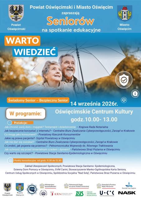 Spotkanie edukacyjne dla Seniorów pn. Świadomy Senior-Bezpieczny Senior