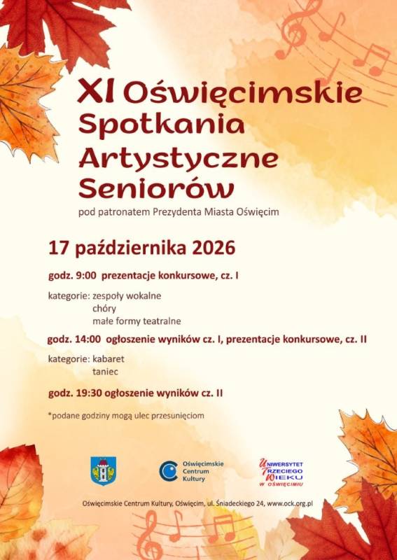 XI Oświęcimskie Spotkania Artystyczne Seniorów 2026