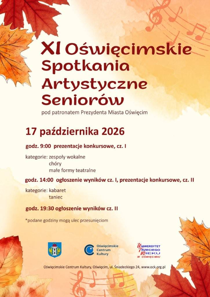 XI Oświęcimskie Spotkania Artystyczne Seniorów 2026