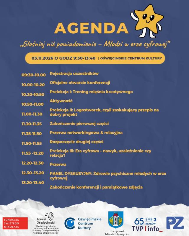 „Głośniej niż powiadomienie czyli młodzi w erze cyfrowej” – konferencja dla młodzieży