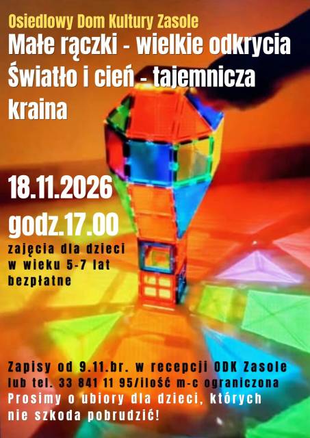 Zabawa sensoryczna z cyklu Małe Rączki – Wielkie Odkrycia: Światło i cień – tajemnicza kraina.