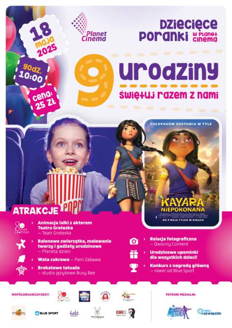 9 urodziny Poranków Dziecięcych w Planet Cinema Oświęcim