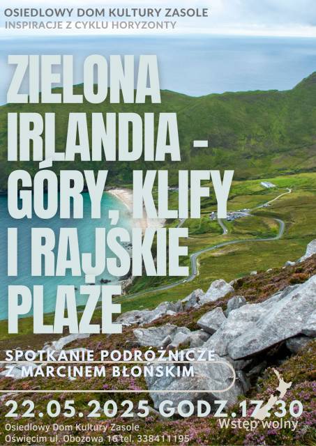 „Zielona Irlandia – góry, klify i rajskie plaże” – spotkanie podróżnicze z Marcinem Błońskim