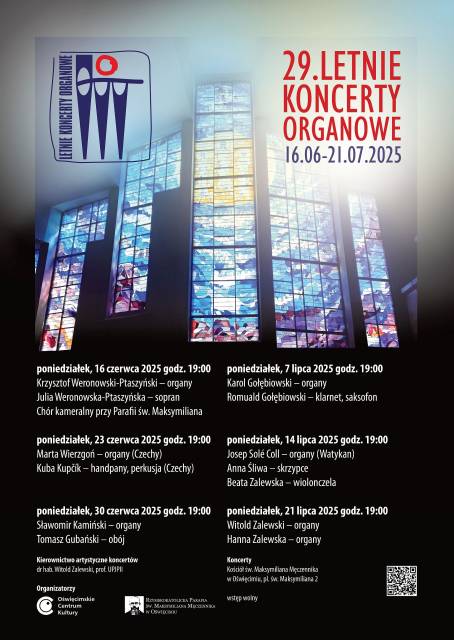 29. Letnie Koncerty Organowe – Krzysztof Weronowski-Ptaszyński – organy Julia Weronowska-Ptaszyńska – sopran Chór kameralny przy