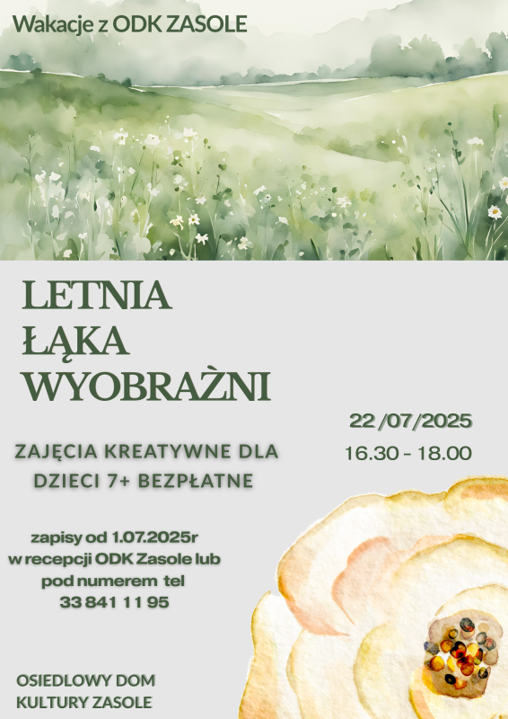 „Letnia Łąka Wyobraźni” zajęcia kreatywne dla dzieci 7+